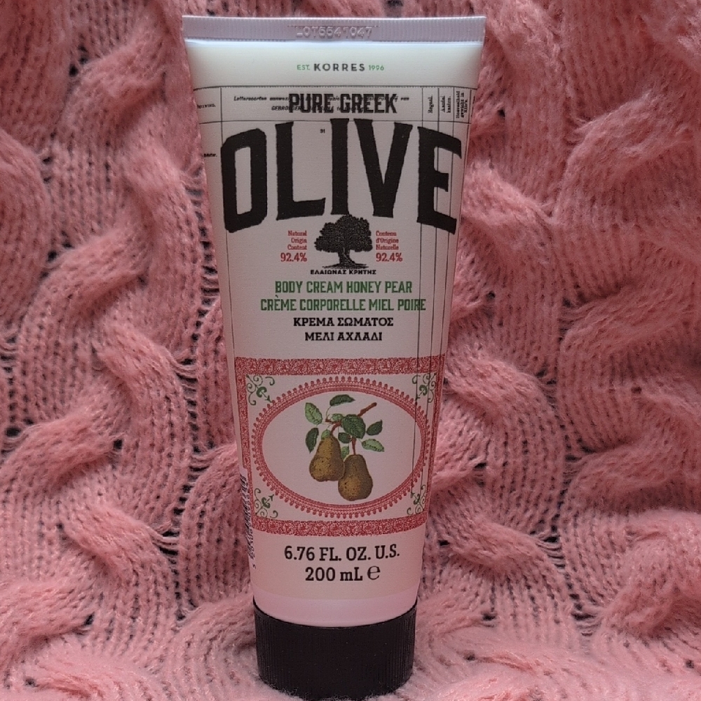 Korres Pure Greek Olive Honey Pear Body Cream - Pink and Black